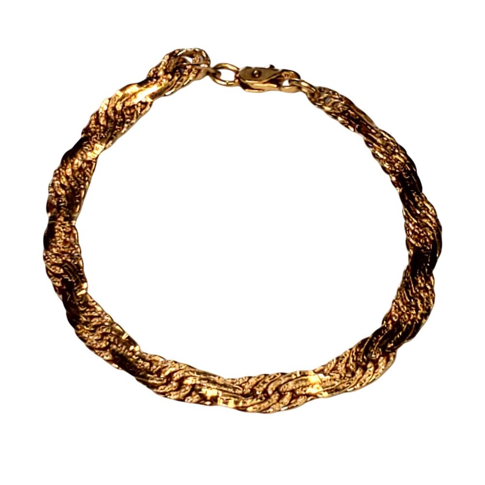 Vtg Gold Tone Bracelet Lobster Closure 7"